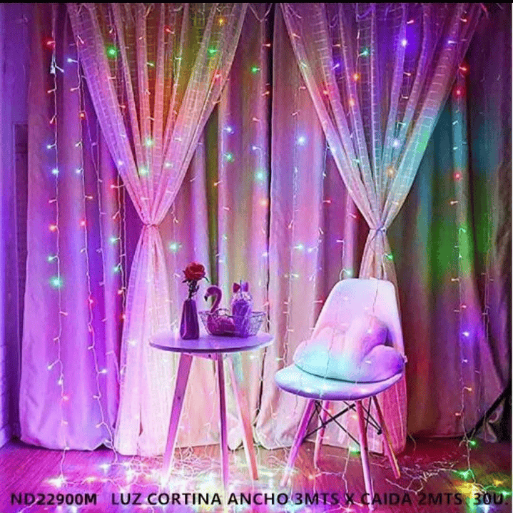 🎄Cortina de luz multicolor  🎄3mts. ancho x 2mts. largo 1