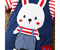 Conjunto de camiseta de manga corta y overol  hipertáctil 3D de conejo para bebé niño