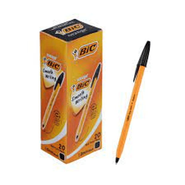  Esferográfica Bic laranja preto cx. 20 