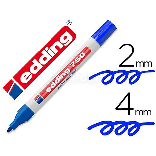 Marcador Edding 750 Azul 10  un. 