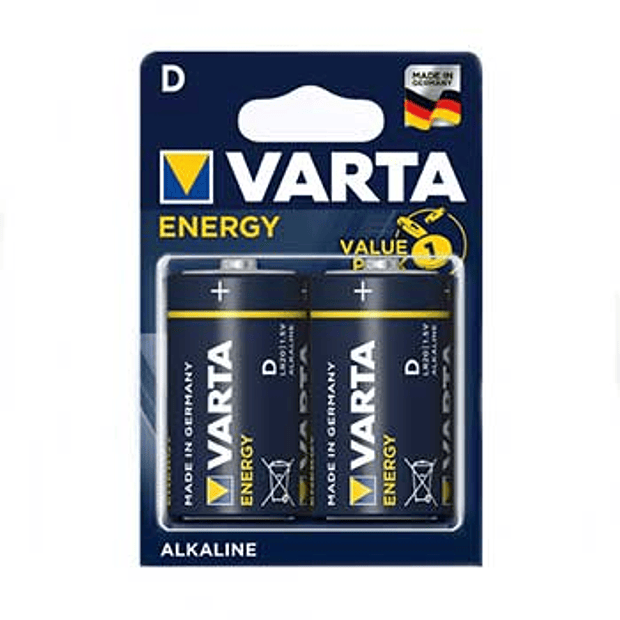 Pilhas LR20 / D Alcalinas 1.5V 15000mAh Varta 2 un. 