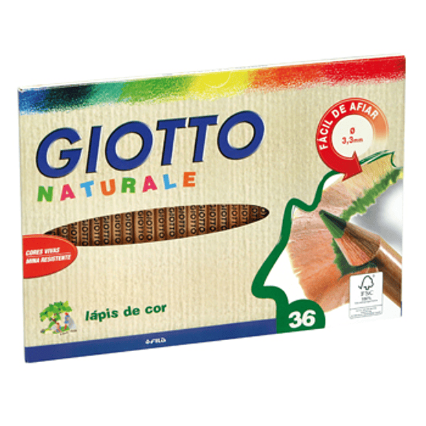 Lapis Cor 18cm Giotto Natural Cx Cartao 36un 