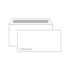 Envelopes 110X220mm s/ janela Cx 500un Autodex