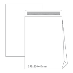 Envelopes 353x250x40 Branco c/ Fole 500 un.