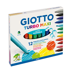 Marcador Feltro Giotto Turbo Maxi 12 Cores