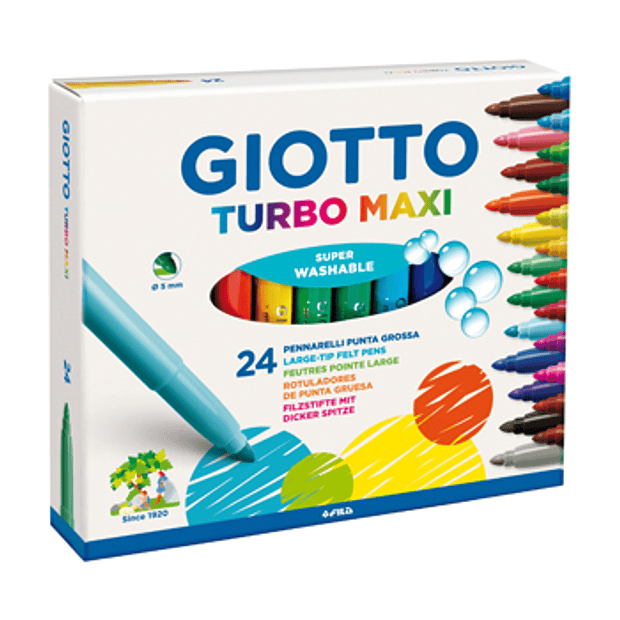 Marcador Feltro Giotto Turbo Maxi 24 Cores 