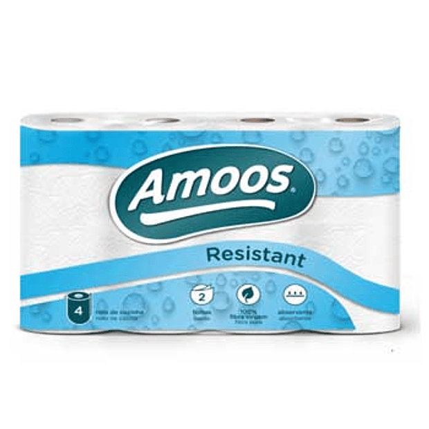 Rolo Cozinha 08,6mx22cm 21g 2Fls Amoos Picotado  3 packs de 4rolos 