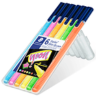 Marcador Feltro Staedtler Triplus 323  Box 6un Neon 2