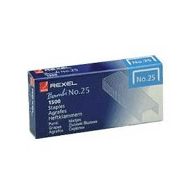 AGRAFOS Nº 25  21/4 REXEL BAMBI CX1500 PACK 5UN 2