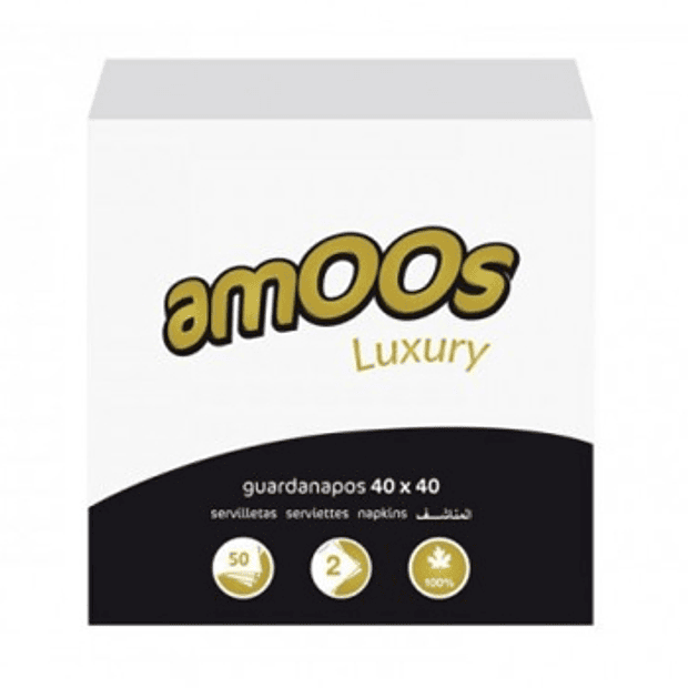 Guardanapos 40x40 2fls Amoos Luxury Branco 50un X4 