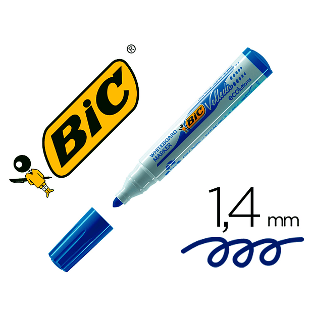 Marcador BIC VELLEDA azul  Pack 3 un. 