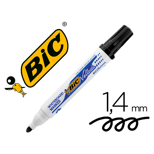 Marcador BIC VELLEDA Preto Pack 3un. 