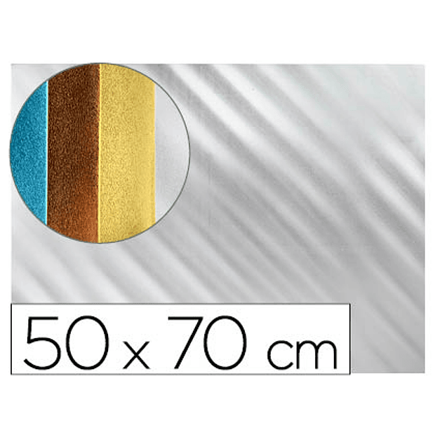Esponja eva  50x70 cm espessura 2 mm metalizada 10un. Prata 