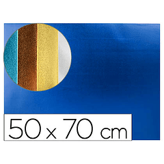 Esponja eva  50x70 cm espessura 2 mm metalizada 10un. Azul
