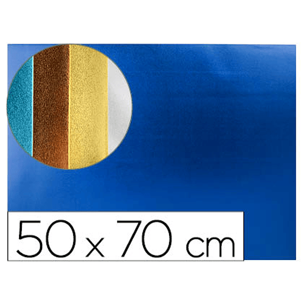 Esponja eva  50x70 cm espessura 2 mm metalizada 10un. Azul 