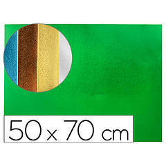 Esponja eva  50x70 cm espessura 2 mm metalizada 10un. Verde