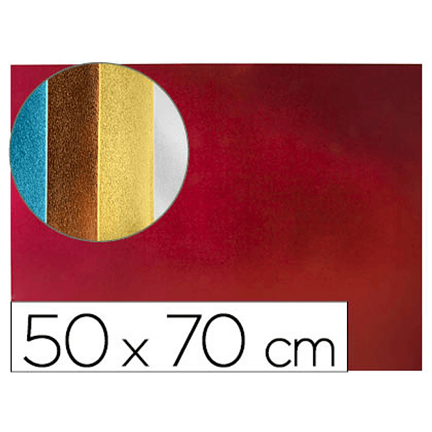 Esponja eva  50x70 cm espessura 2 mm metalizada 10un. Vermelho 