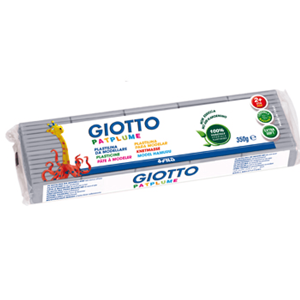 Plasticina GIOTTO PATPLUME 350gr cinza 