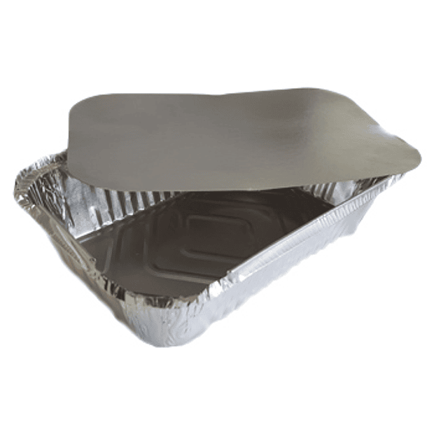  Embalagem Alimentar Alumínio 1250ml Retangular c/Tampa 100un 