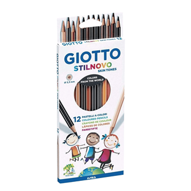 Lapis Cor 18cm Giotto Stilnovo Skin Tones Cx Cartao 12un 