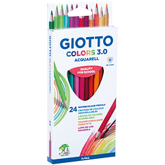  Lápis Cor Aguarelável Giotto Colors 3.0 Cx Cartão 24un