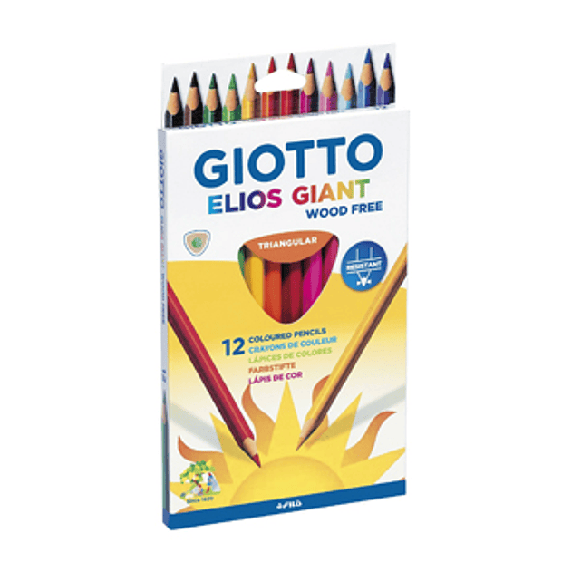  Lápis Cor Giotto Elios Giant Triangular Cx 12un 