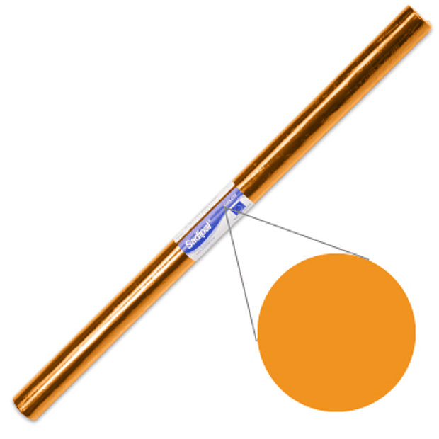 Papel Celofane Laranja 50x65cm Rolo 25Fls 