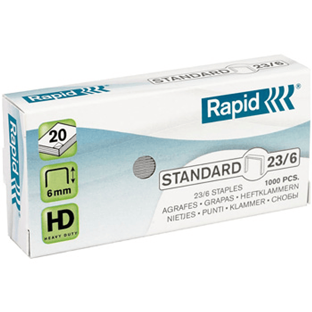 Agrafos 23/ 06 Rapid (10/ 40 Folhas) Cx1000un pack 10 uni.1.49 