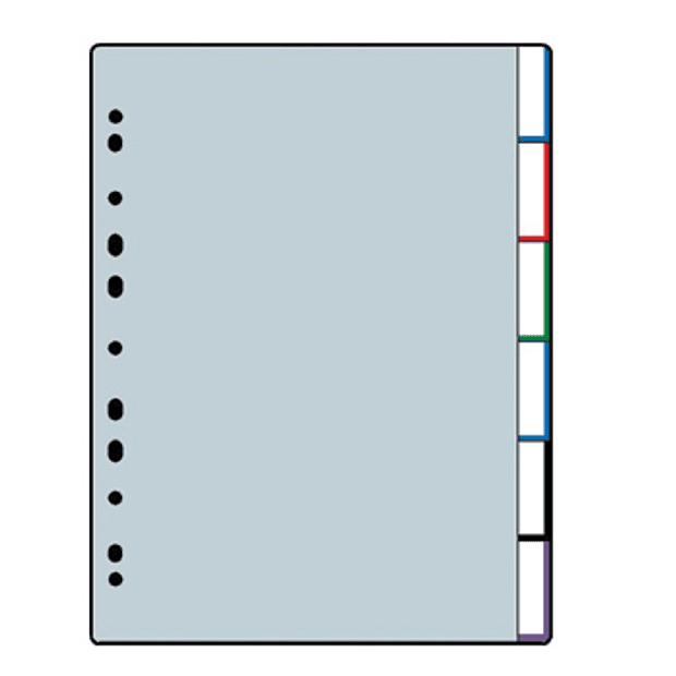 Separadores A4 Plastico c/ Pestana 06un  