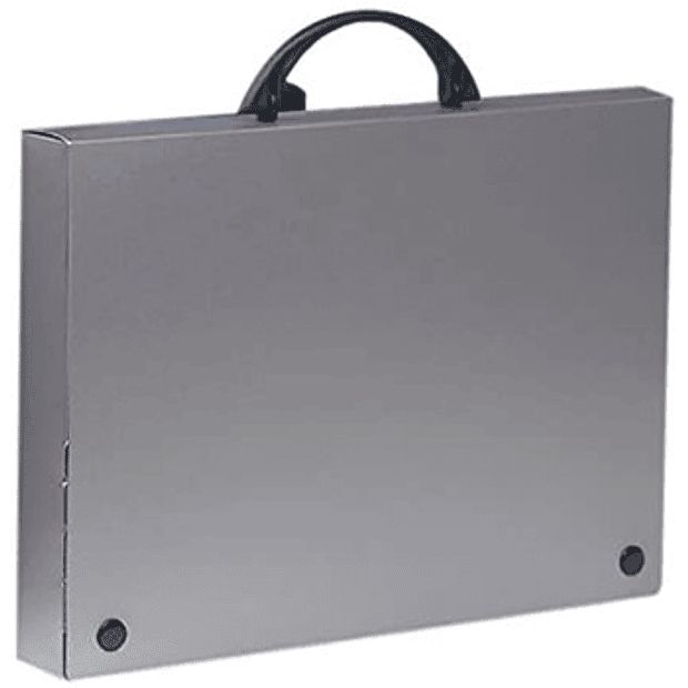 Porta Desenhos Pasta PVC A4 c/ Pega Cinzento 