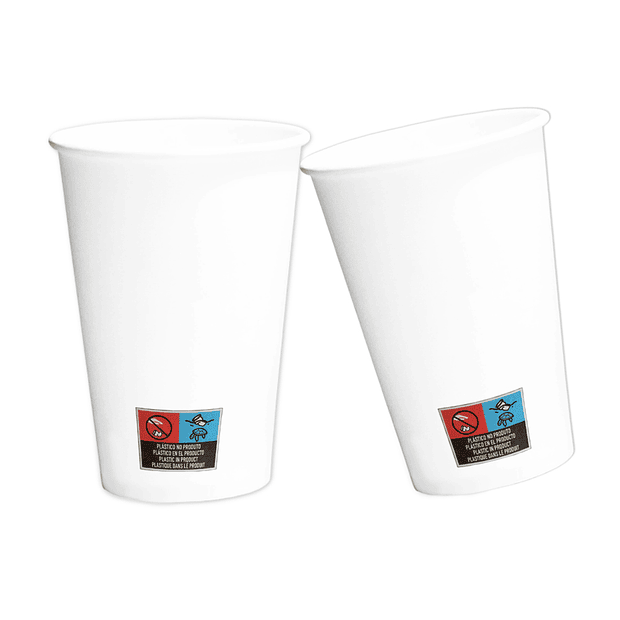 Copos Papel 325ml 11oz Branco 100un 