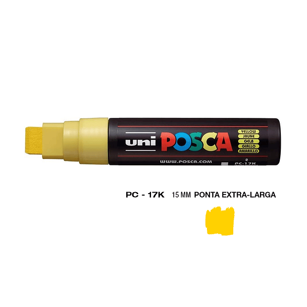 Marcador Uniball Posca PC-17K 15mm Amarelo (2) 1un 
