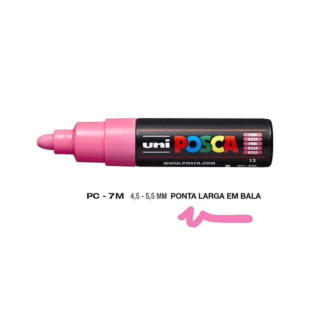  Marcador Uniball Posca PC-7M 4,5mm Rosa 