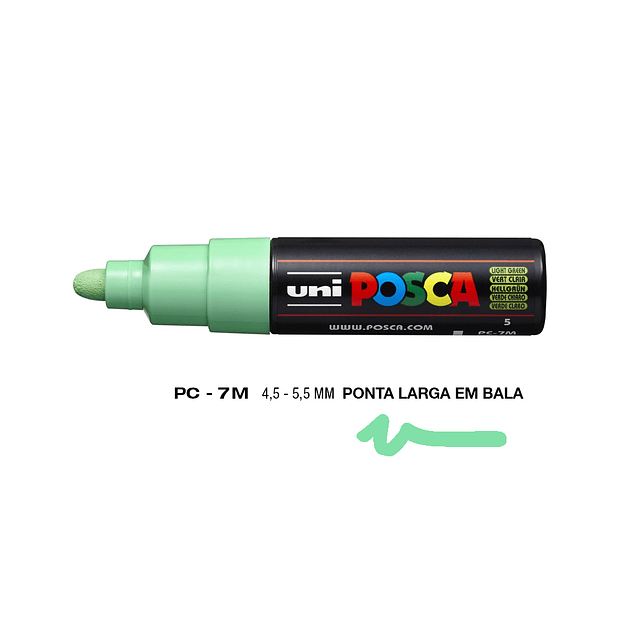  Marcador Uniball Posca PC-7M 4,5mm Verde Claro  