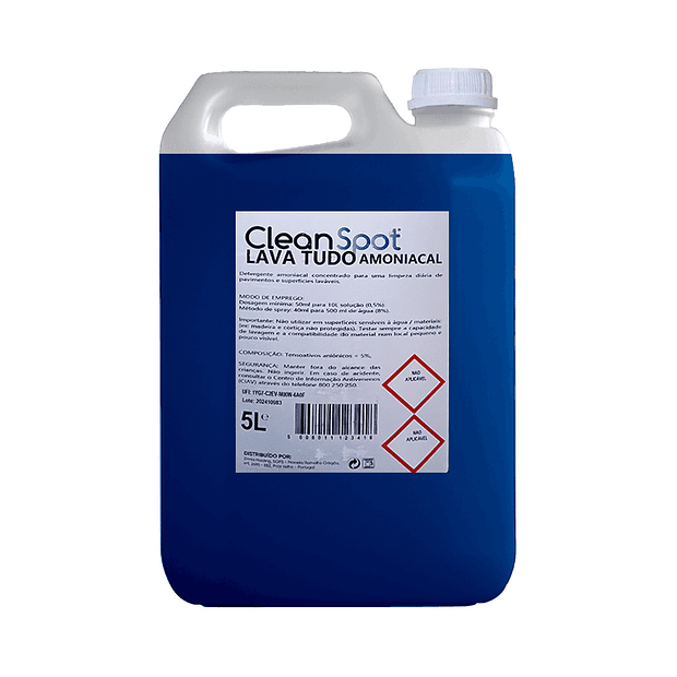 Detergente Cleanspot Lava Tudo Amoniacal 5L 