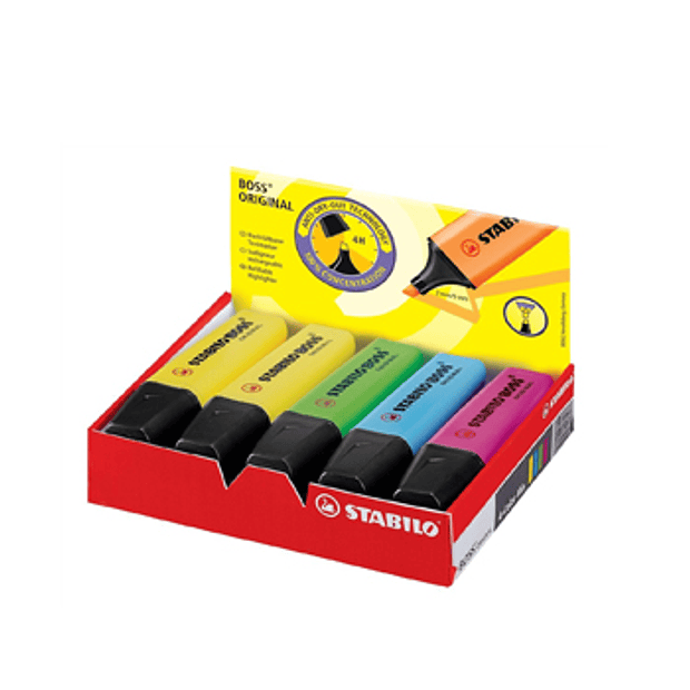 Marcador Fluorescente Stabilo 4 Cores Cx  10un 