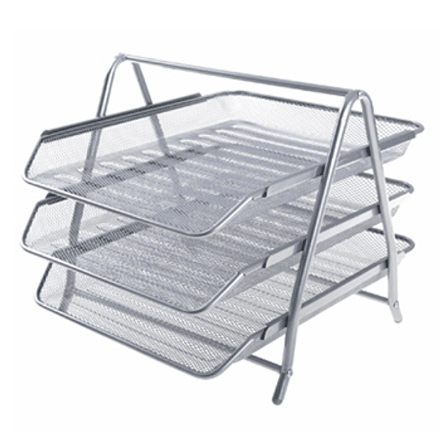 Tabuleiro Secretária 3 Gavetas Rede Prata 