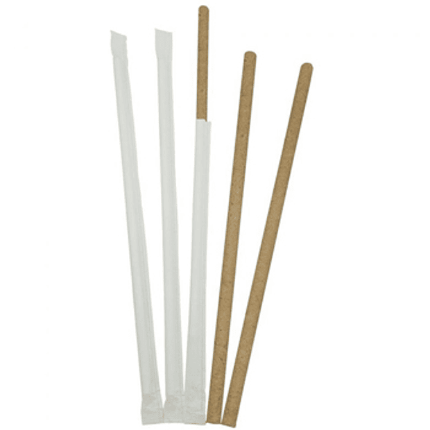 Palhinhas 20cmx6mm Papel Kraft (Emb Individual) 100un 