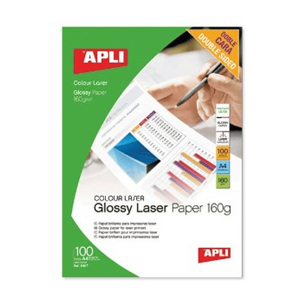 Papel A4 160g Fotográfico Brilhante Laser 100 Folhas 