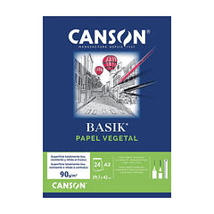 Papel Vegetal A3 90g Canson Bloco 24Fls