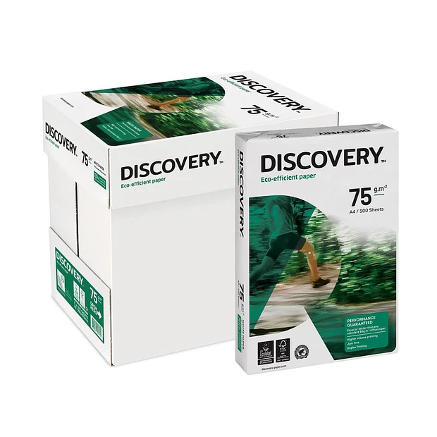 Papel Fotocopia A4 75gr Discovery 5x500fl. 4cx. 13.97€ 