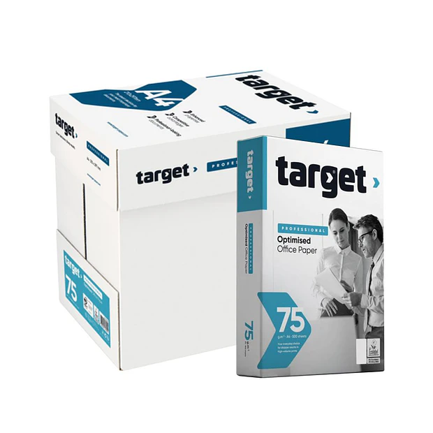 Papel Fotocopia A4 75gr Target 4 cx. 16,31€ portes incluídos 