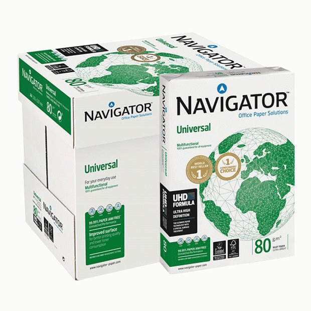 Papel Fotocopia A4 80 gr Navigator  5x500 fl. 10cx. 21,05€ 