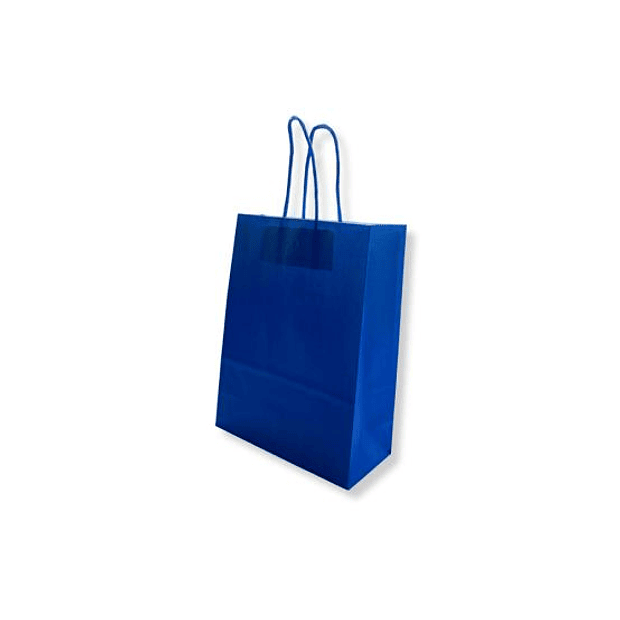 Saco 18x08x24cm Papel 100g c/Asas Azul escuro  25 un. 