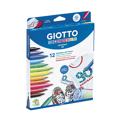 Marcador Tecidos Giotto Decor 12 Cores 12un
