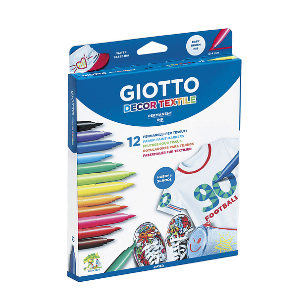 Marcador Tecidos Giotto Decor 12 Cores 12un 