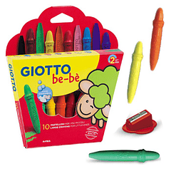 Lápis de Cera 10un Giotto Be-Be + Afia Lápis