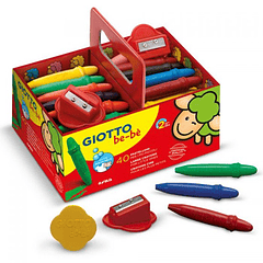 Lápis de Cera Giotto Be-Be Super Schoolpack 40un+ 2 Afias