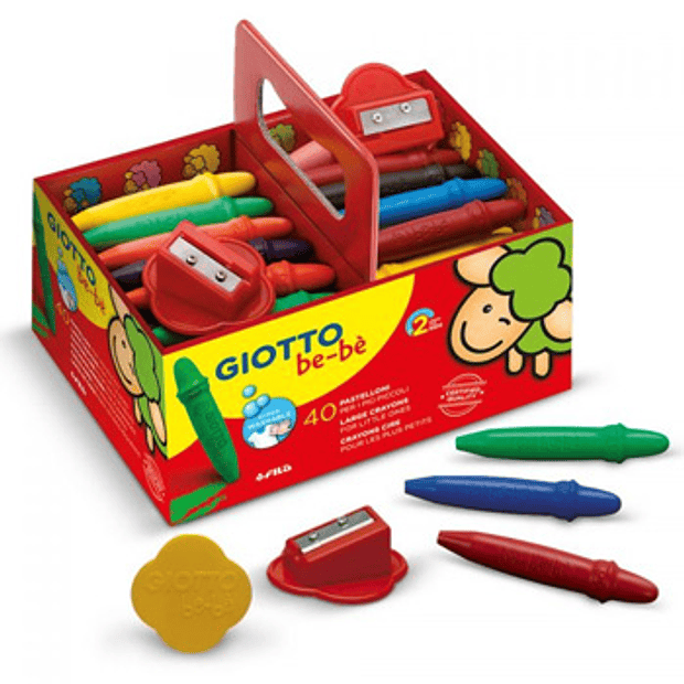 Lápis de Cera Giotto Be-Be Super Schoolpack 40un+ 2 Afias 