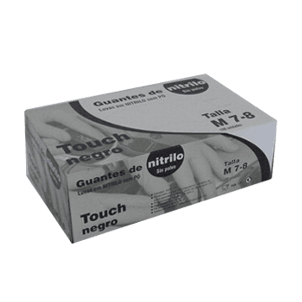 Luvas Nitrilo Tamanho M s/Pó Preto 100un 